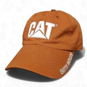 CAT Earth Movers Tractors Machine Haulers Orange Hat Cap Strapback